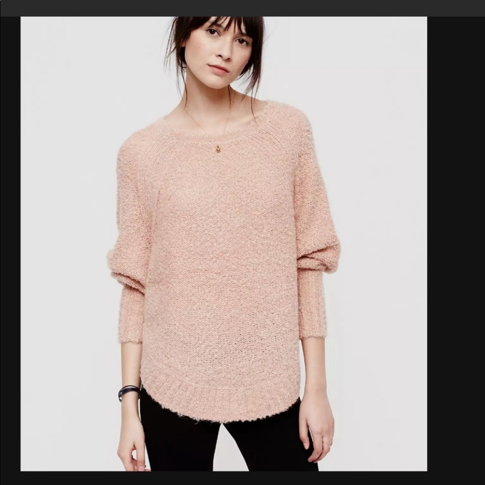 Lou & Grey Peach Boucle Poncho Sweater